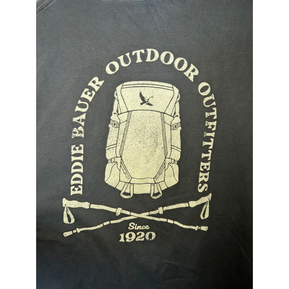 Eddie Bauer Mens Large‎ Olive Green Graphic T-Shirt Outdoor Outfitters Backpack - Picture 2 of 5